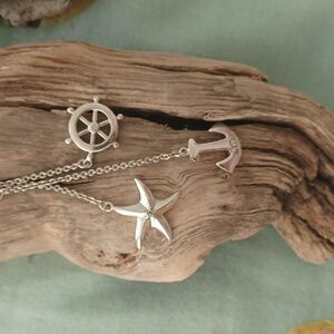 Nautical Style Silver COLORED Necklace
